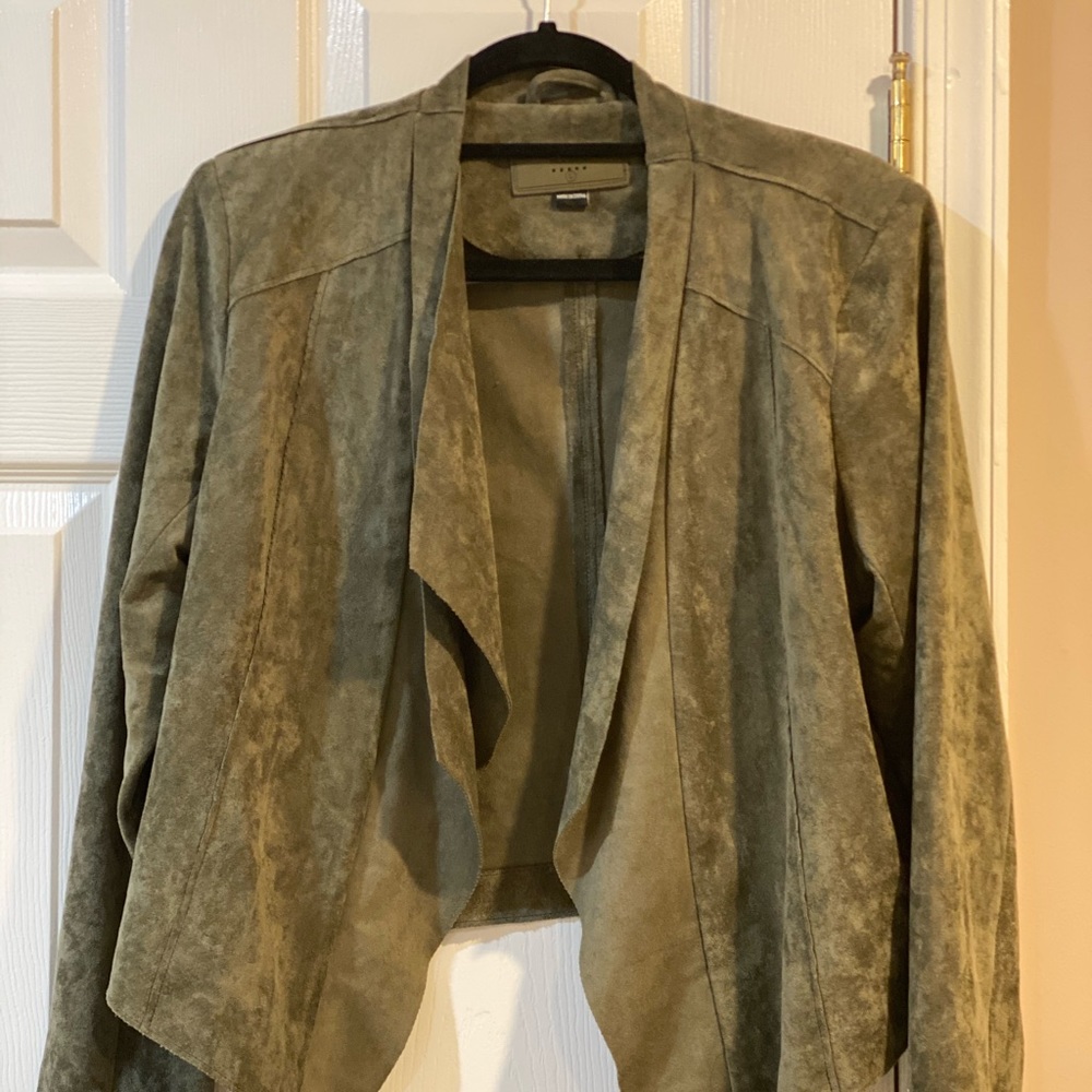 Anthropologie green ultra suede women’s jacket